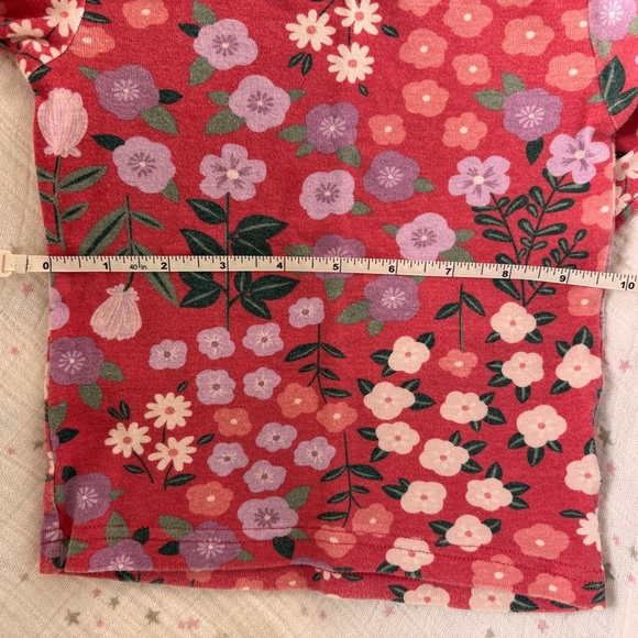 ⭒ 3T Carter's Red Floral Two Piece Set Pretty Bow Long Sleeves Pink Purple ⭒ - Picture 7 of 16